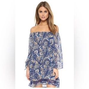 Alice + Olivia dress paisley Print mini small blue Cari Mosaic shift style